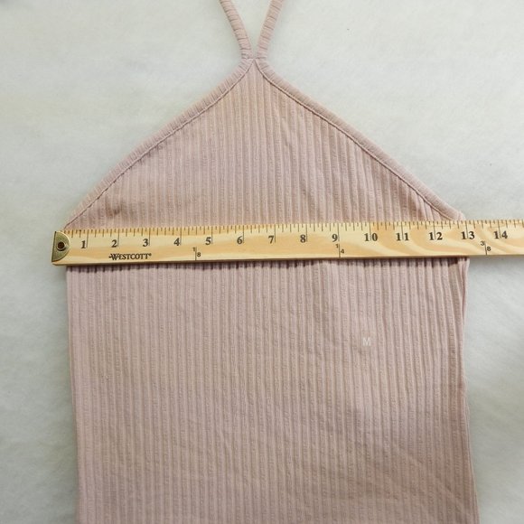 Me To We Knit Halter Top Womens Neck Tie Strap Pink Pacsun Size M - Picture 4 of 8